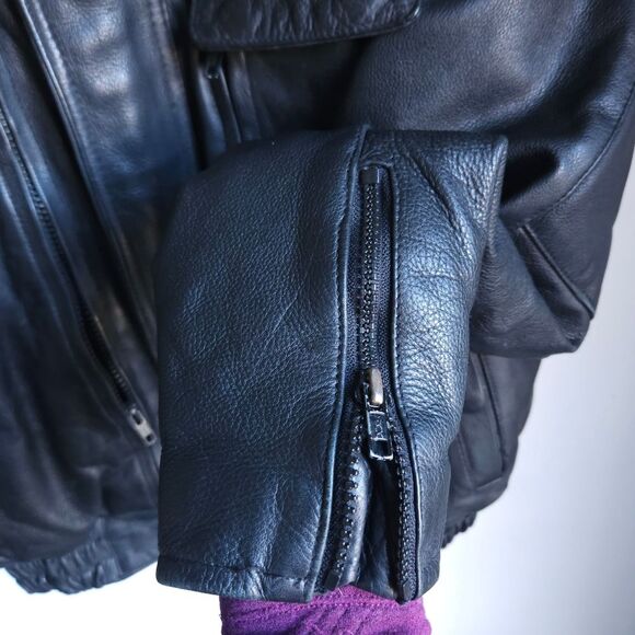 Leather Works Vintage Insulated Motorcycle Jacket Women's XL 16 Utility Heavy 3M - Picture 9 of 9